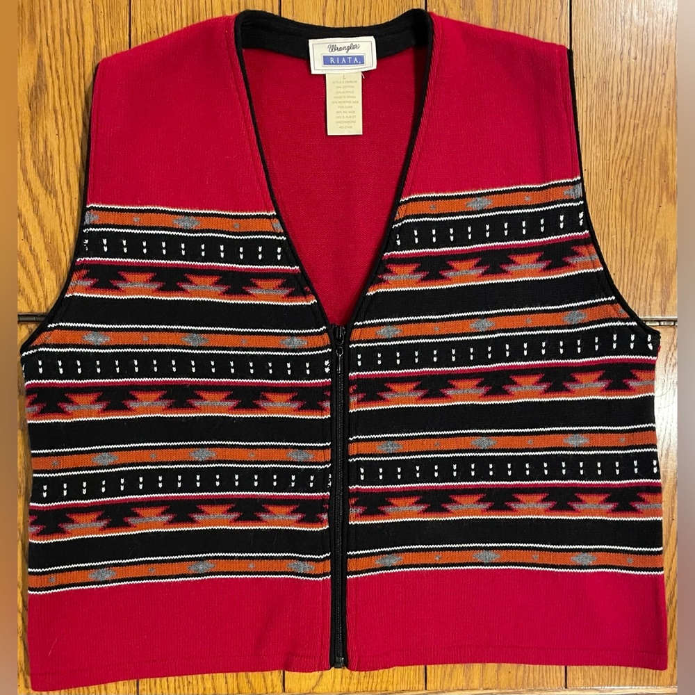 Wrangler Riata women’s Western Vest, size large, 1/2 zip